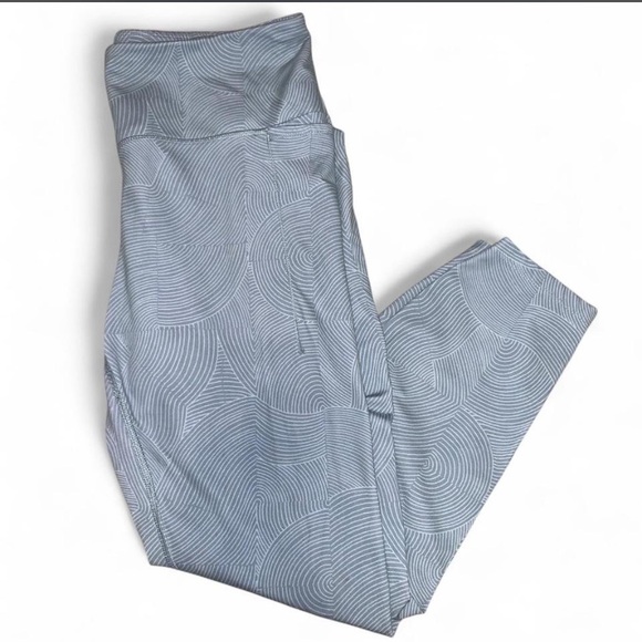 Avia Pants - Avia Swirl Design Sage Green Athletic Leggings with pockets